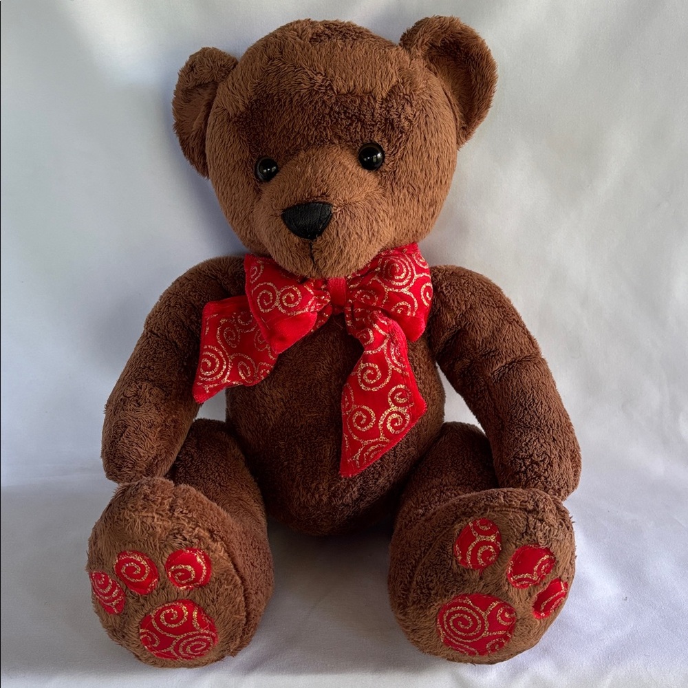 VINTAGE HUG & LUV  2002 Brown Teddy Bear with Red Accents - Picture 3 of 14